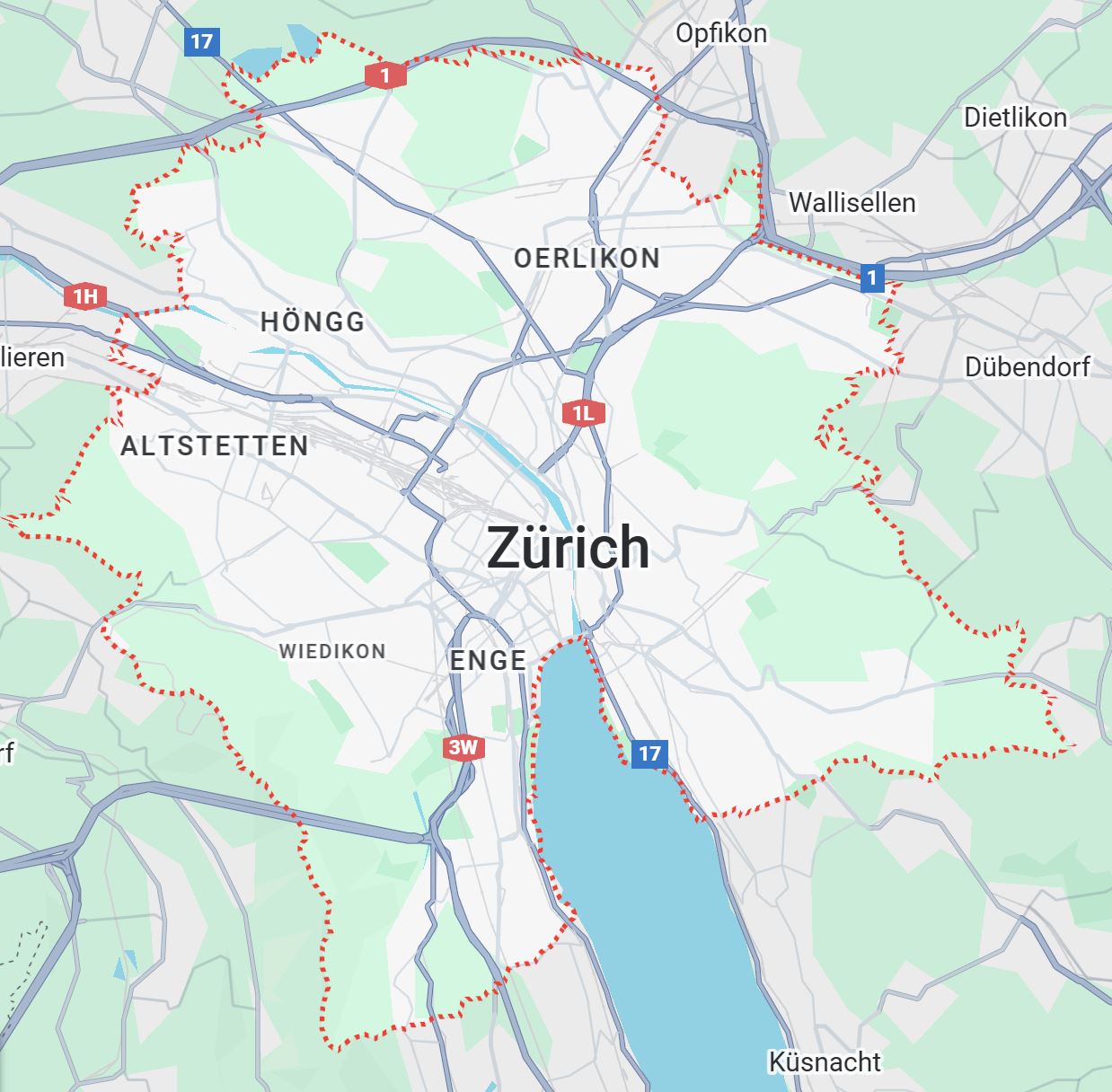 Map preview of Switzerland (Zurich area)